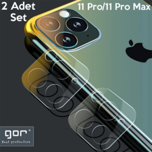 Northcity iPhone 11 Pro/Pro Max Kamera Koruma Camı 2'li Set - Temperli, Kabarcıksız ve Çizilmez