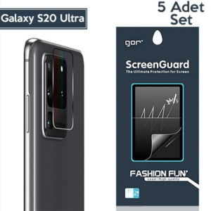 Northcity Samsung Galaxy S20 Ultra Kamera Lens Koruyucu 5 Adet - Darbe Emici, Kabarcıksız Uygulama ve Çizilmeye Dayanıklı