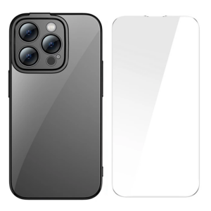 Northcity iPhone 14 Pro 6.1 Kılıf Seti - Glitter Renkli Silikon Kenarlı Darbeye Dayanıklı Koruyucu + Temper Cam Ekran Koruyucu