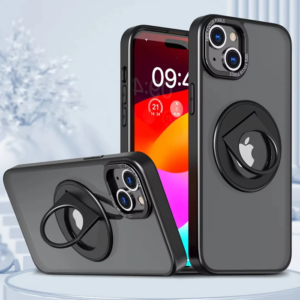 Northcity iPhone 15 Plus MagSafe Uyumlu Silikon Kılıf - Manyetik Yüzük Standlı