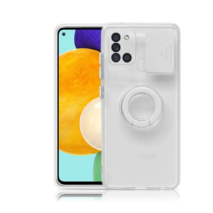 Northcity Galaxy A21S Kılıf - Sürgülü Lens Korumalı Yüzük Standlı Silikon