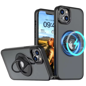 Northcity iPhone 14 Plus Magsafe Uyumlu Silikon Yüzük Standlı Kılıf - Manyetik & Kablosuz Şarj