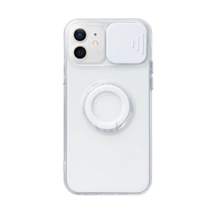 Northcity iPhone 11 Kılıf 6.1'' Sürgülü Lens Korumalı Yüzük Standlı Silikon - Şeffaf Kamera Koruyucu