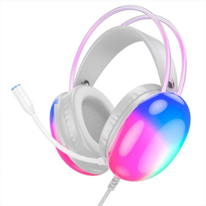Northcity HOCO W109 Rich Gaming Kulaküstü Kulaklık – 50 mm Sürücü, Gürültü Engelleyici, RGB Işık, USB+3.5 mm