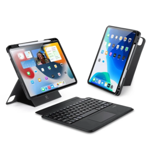 Northcity iPad Pro 12.9 DK Series Kablosuz Bluetooth Klavye ve Touchpad Kılıf - Siyah PU/TPU
