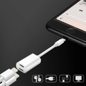 Northcity Y Cable iPhone 14-13-12-11 Lightning Kulaklık + USB Şarj Adaptörü - Hızlı ve Kesintisiz Ses