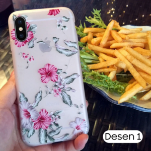 Northcity iPhone X/Xs 3D Gül Desenli Premium Silikon Kılıf - Şık ve Dayanıklı Koruma