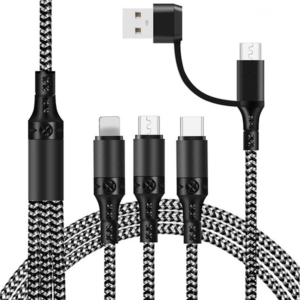 Northcity 3‗ü 1 Arada 60W Hızlı Şarj Kablosu Lightning Type-C Micro USB 1.2 m Kopmaz Örgülü