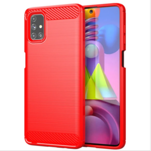 Northcity Samsung Galaxy M51 Silikon Kılıf Brushed Carbon Fiber - Darbeye Dayanıklı TPU Tam Koruyucu