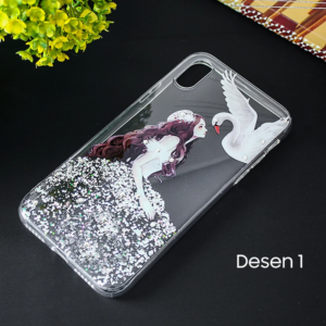 Northcity iPhone X Xs 3D Diamond Elbise Şeffaf Silikon Kılıf - 5775 Model