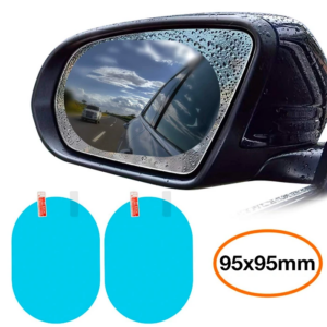 Northcity 95x95mm Araç Yan Dikiz Ayna Yağmur Su Kaydırıcı Sis Önleyici Film 2'li Set - Buğu ve Parlama Önleyici