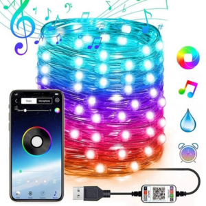 Northcity 5MT 50 LED RGB Bluetooth USB Lamba - Telefon Kontrolü, 16M Renk, Dinamik Modlar