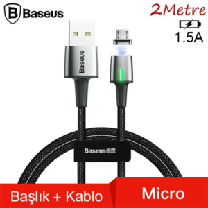 Northcity Zinc Magnetic USB Kablo 2m 1.5A Hızlı Şarj - Android Mikro USB - LED Işık