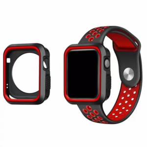 Northcity Apple Watch 7-8 41mm Nike Style Çift Renk Silikon Kılıf - 40mm/41mm/38mm (5775)