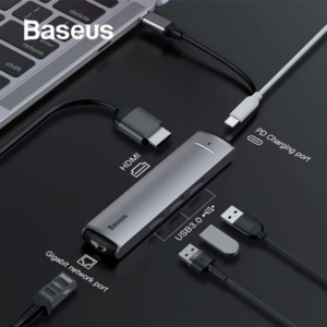 Northcity USB Type-C 6-in-1 HDMI 3x USB 3.0 RJ45 Çoğaltıcı Adaptör - 4K HDMI, 87W PD, Gigabit Ethernet