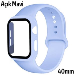 Northcity Apple Watch 40 mm Silikon Kayış & Ekran Koruyucu Kılıf Seti - Çizilmelere Karşı Şık Koruma