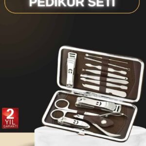 Northcity 12 Parça Manikür Pedikür Seti - Özel Deri Çanta ile El ve Ayak Bakımında Hijyen ve Taşınabilirlik