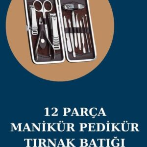 Northcity 12 Parça Manikür Pedikür Seti - Özel Deri Çanta, Paslanmaz Çelik Aparatlar ve Akne Temizleme