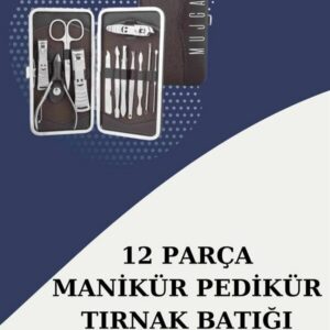 Northcity 12 Parça Paslanmaz Çelik Kompakt ve Taşınabilir Manikür Makası - Seyahat İçin Ideal Tırnak Bakım Seti