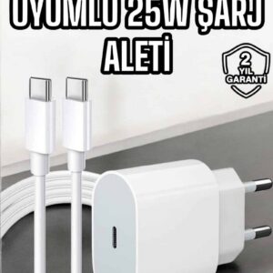 Northcity iOS Uyumlu 25W Type-C Girişli Hızlı Şarj Adaptör ve Lightning Kablo - iPhone 15/15 Pro Max için