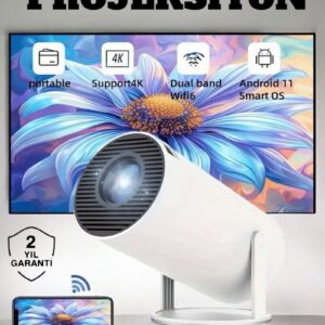 Northcity 130 İnç 4K Destekli Full HD Projeksiyon - 160 ANSI Lümen, Kablosuz Bağlantı ve Uzun Ömürlü Ampul