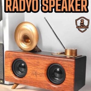 Northcity Çalar Radyo Müzik Kutusu Nostaljik Hoparlör - Bluetooth Kablosuz Hoparlör, FM Radyo ve Mikrofonlu
