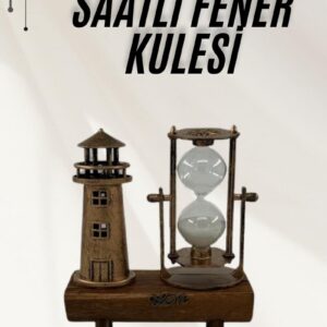 Northcity Retro Ahşap Deniz Feneri Kum Saati Biblo - Özel Hediye, Dekoratif Saat