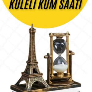 Northcity Vintage Dekoratif Eyfel Kulesi ve Kum Saati Masa Süsü Biblo