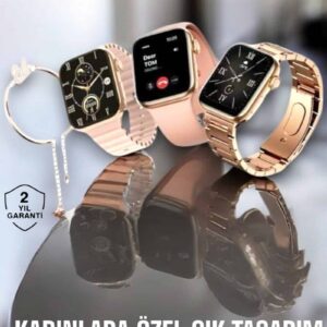 Northcity Akıllı Saat Kadınlara Uyku Ve Sağlık Takibi Yapabilen Rose Gold Bileklik Hediyeli