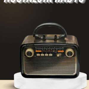 Northcity Nostaljik Radyo Bluetooth Bağlantılı Müzik Kutusu Ahşap - LED Işıklı Vintage Hoparlör