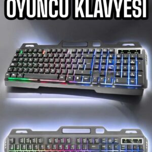 Northcity Led Işıklı Oyuncu Klavye Usb Girişli RGB Q Klavye Mouse Seti Hediyelik
