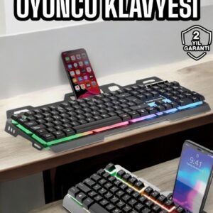 Northcity RGB Oyuncu Klavyesi Seti Q Layout Işıklı Mouse Hediyeli - Ergonomik Tasarım