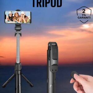 Northcity Tripod Kablosuz Bluetooth Bağlantılı Selfie Çubuğu - 360° Dönen, Profesyonel Çekim
