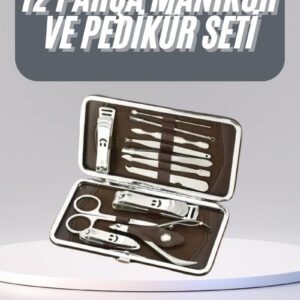 Northcity 12 Parça Portable Manikür Pedikür Seti - Tırnak Bakımı ve Nasır Temizleme Kiti