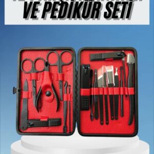Northcity 17 Parça Paslanmaz Çelik Manikür Pedikür Seti - Deri Çanta ile Pratik ve Hijyenik Tırnak Bakımı