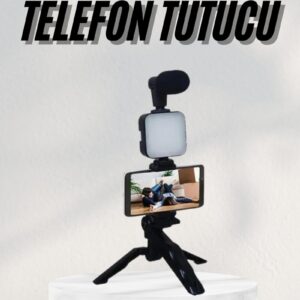 Northcity Telefon Tutucu Led Işıklı Kumandalı Mikrofon Seti - Vlog ve Video Çekim Kitaplığı