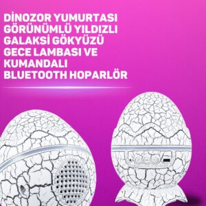 Northcity Bluetooth Hoparlörlü 7 Renkli Gece Lambası - Dinozor Yumurtası Tasarımı