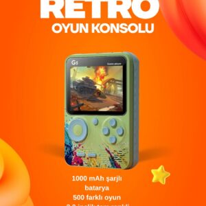 Northcity 500 Oyun Hafızalı G5 Game Box – Renkli LCD Ekranlı - Taşınabilir Retro Oyun Konsolu