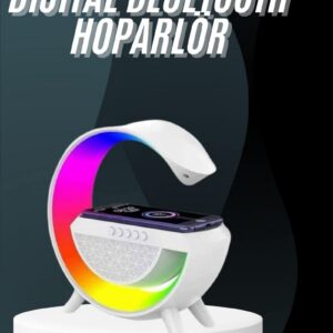 Northcity Bluetooth Hoparlör G Şekli Atmosfer Akıllı RGB Lamba - Kablosuz Şarj, NFC ve Çalar Saat Özelliği