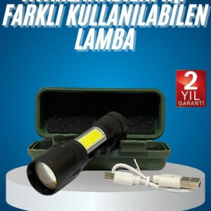 Northcity Mini USB Şarjlı COB LED El Feneri - Taşınabilir ve Güçlü Işık