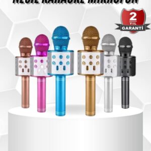 Northcity Karaoke Mikrofon Bluetooth Bağlantılı Aux Girişli Uzun Pil Ömrü - Yüksek Ses Kaliteli
