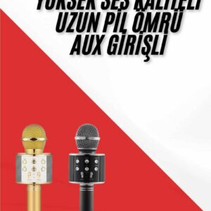Northcity Karaoke Mikrofonlu Dahili Hoparlör - Bluetooth, USB, AUX ve SD Kart Girişli Taşınabilir Ses Sistemi