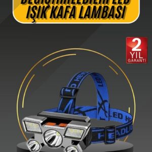 Northcity Kafa Lambası 800 Lümen 4 Mod Şarjlı LED Lamba - Yüksek Parlaklık ve Acil Durum Flaşörü