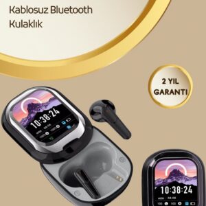 Northcity Akıllı Ekranlı Bluetooth 5.4 Kablosuz Kulaklık – Dokunmatik ve Şarj Kutulu