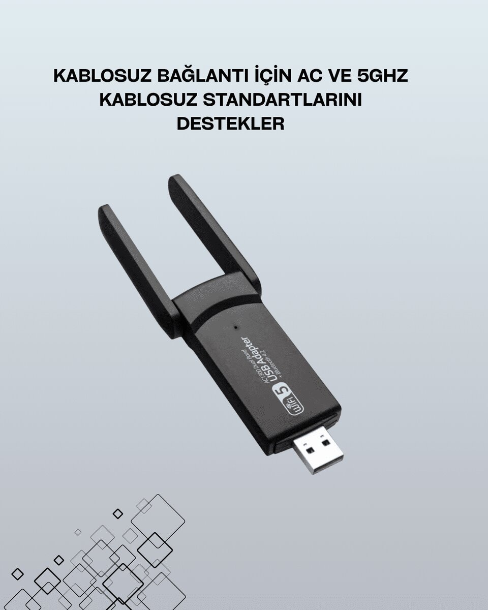Northcity USB 3.0 Kablosuz Adaptör – 2.4GHz & 5GHz Hızlı Bağlantı Çözümü - Görsel 2