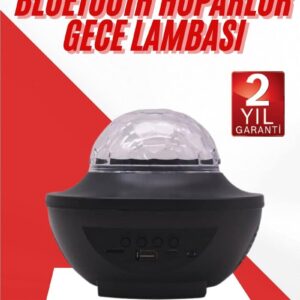 Northcity Masa ve Gece Lambası Renkli Projektör Işıklı Disko Topu Bluetooth Hoparlör - 10 Renk Dinamik Projeksiyon, Bluetooth 5.2, Otomatik Kapanma