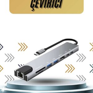 Northcity 8 Portlu Macbook Çevirici Type C Hub - 8-in-1 USB-C Çoklu Bağlantı Çözümü