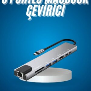 Northcity 8 Port Type-C Çoklayıcı Hub: HDMI, USB 3.0, SD Kart Okuyucu ve Ethernet - 4K Desteği