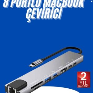 Northcity 8-in-1 USB Type-C Hub Dönüştürücü - 8 Portlu 4K HDMI & Ethernet