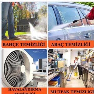 Northcity Şarjlı Yüksek Basınçlı Oto Yıkama Makinesi - Çift Sulama ve Çoklu Nozul